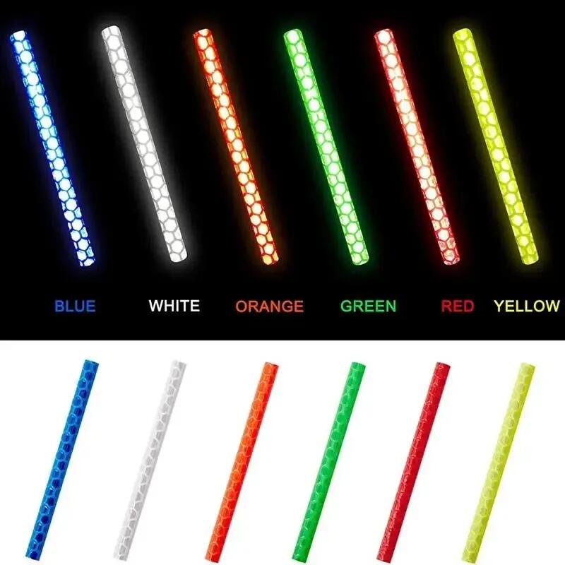 Tubos refletores para raios de bicicleta multicolor conjunto 24 75 mm 6/6