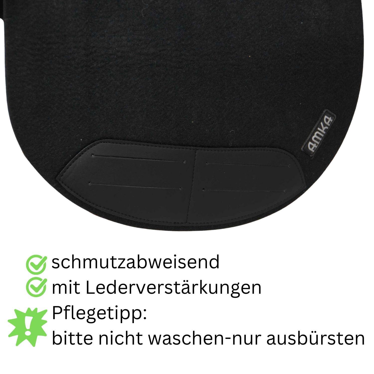 AMKA Filz Satteldecke Exclusiv Dressur extra starker Filz schwarz 3/4