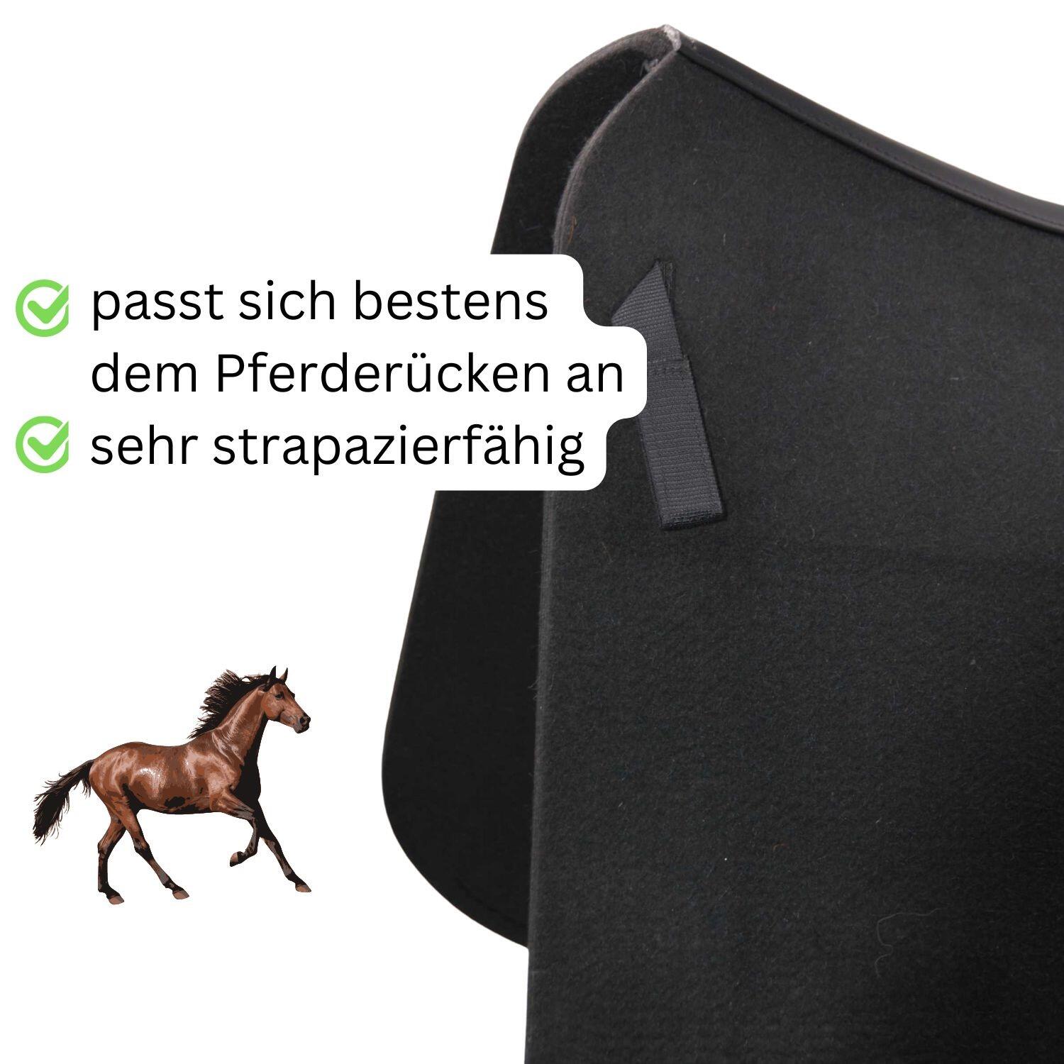 AMKA Filz Satteldecke Exclusiv Dressur extra starker Filz schwarz 2/4