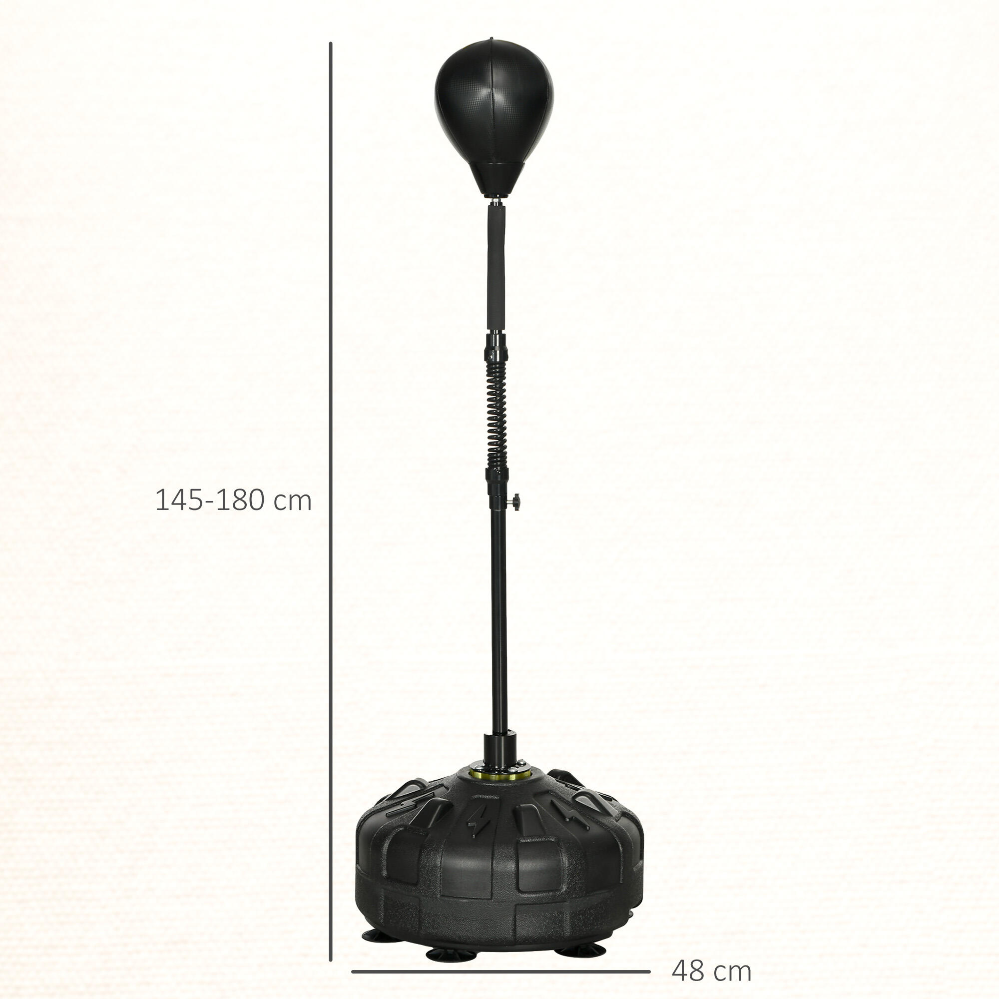 SPORTNOW Punching Ball da Terra Base Riempibile Altezza Regolabile 145-180 cm 3/8
