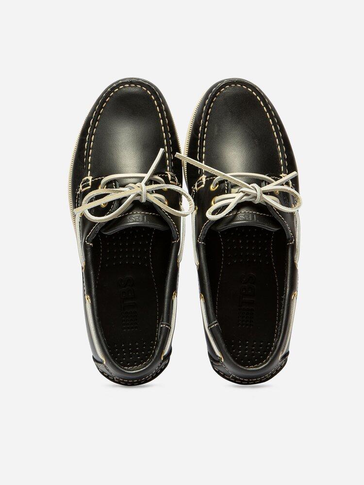 Chaussures bateau femme PHENISE Marine / Crème 3/4