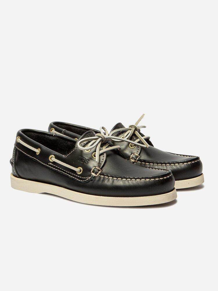 Chaussures bateau femme PHENISE Marine / Crème 2/4