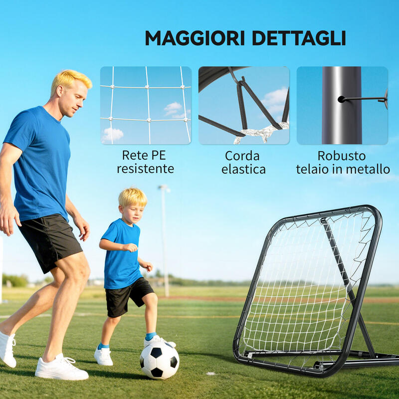 Plasă de fotbal HOMCOM cu unghi reglabil din metal