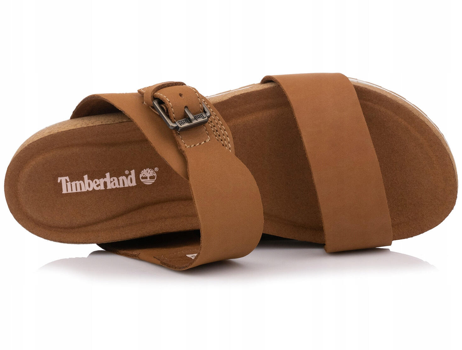 Klapki skórzane damskie brązowe TIMBERLAND MALIBU WAVES SLIDE RUST NUBUCK 5/6
