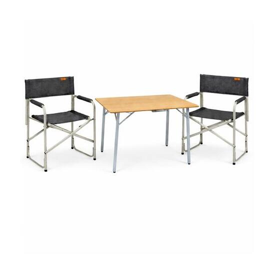 PACK SOPLAIR Table 2 personnes Pliable + 2 Fauteuils Director Bahia Camping Car