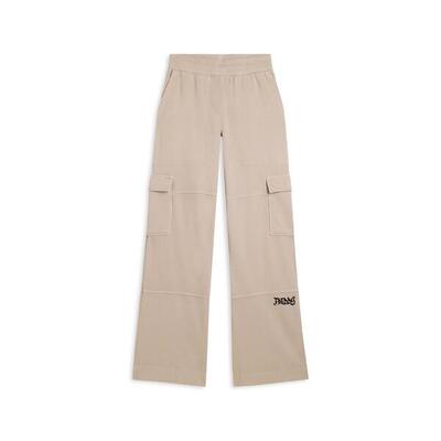 Pantaloni cargo wide leg in felpa con tasconi