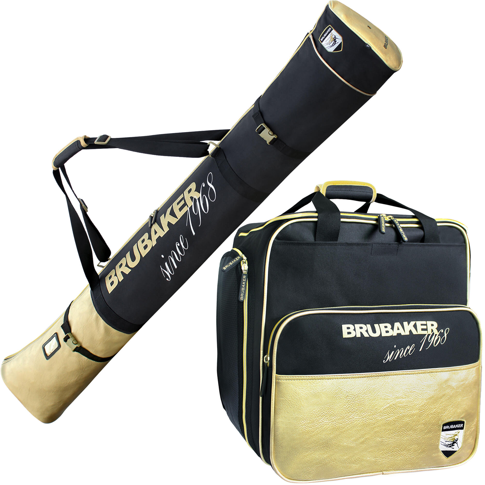 X2 - Brubaker Set Combi St. Moritz Sac Skis + Chaussures + Casque Noir/or - Sac De Sport - Jaune|noir - 170cm - Decathlon
