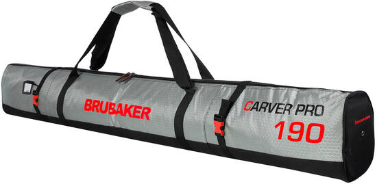 BRUBAKER CarverTec Pro Skitasche für Ski+Stöcke, 190cm, Silber/Grün