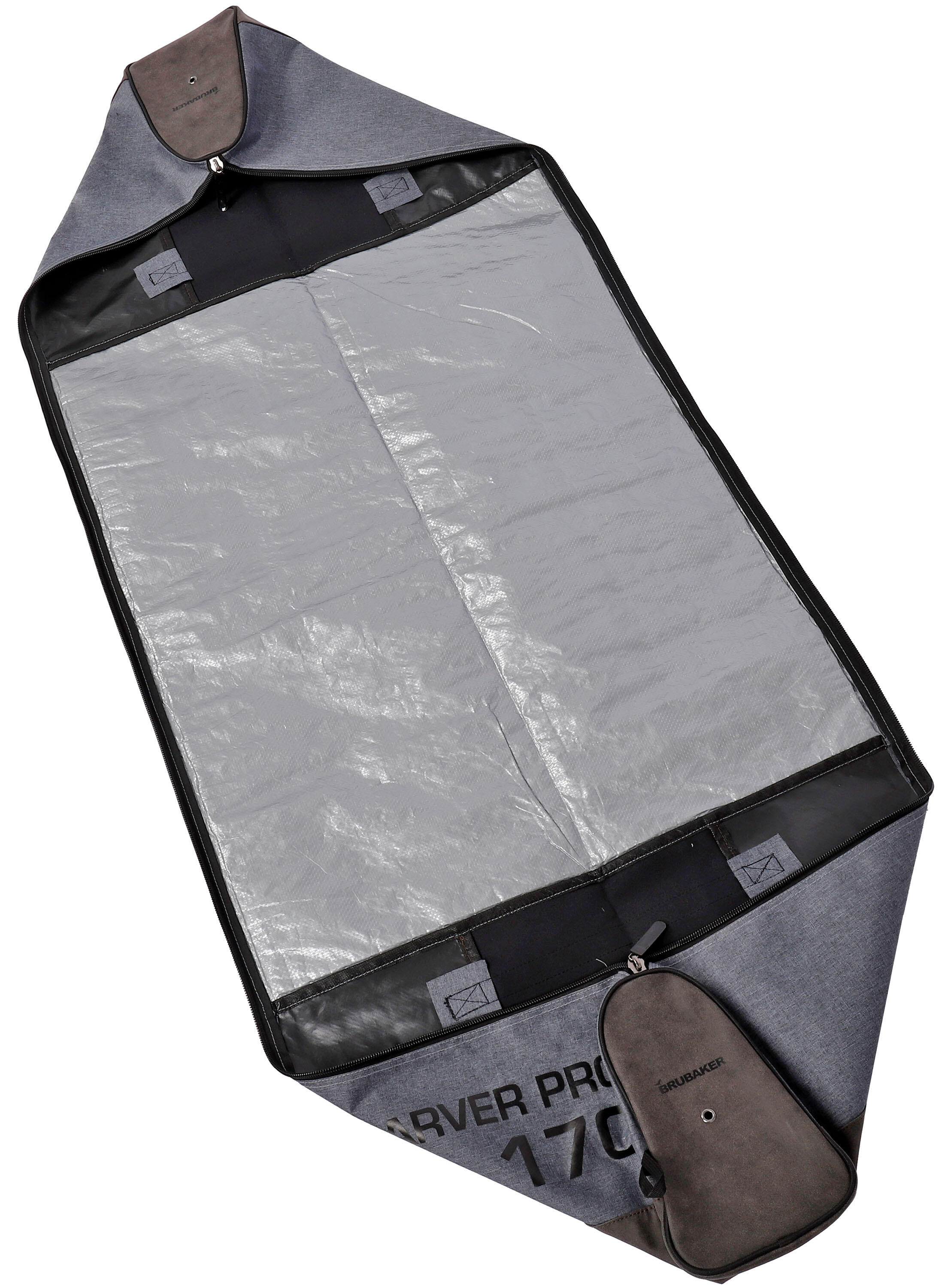 BRUBAKER Carver Performance Sac à skis rembourré 170cm Gris chiné/Noir 2/5