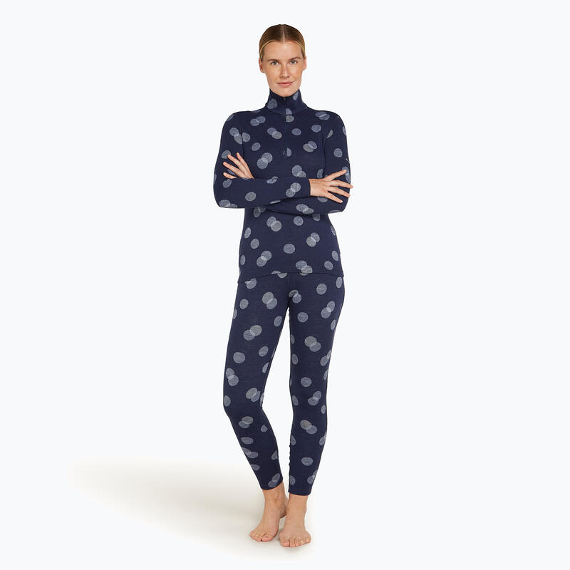Bluza termică pentru femei Icebreaker Merino 260 Vertex LS Half Z Falling Flakes