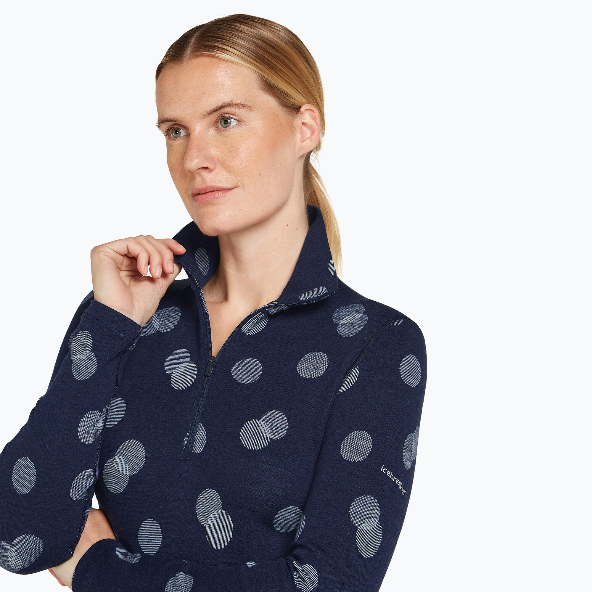 Sweat-shirt thermique femme icebreaker Merino 260 Vertex LS Half Z Falling 4/7