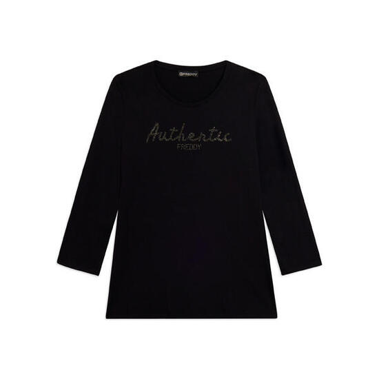 T-shirt manica 3/4 "Authentic" con logo FREDDY in strass
