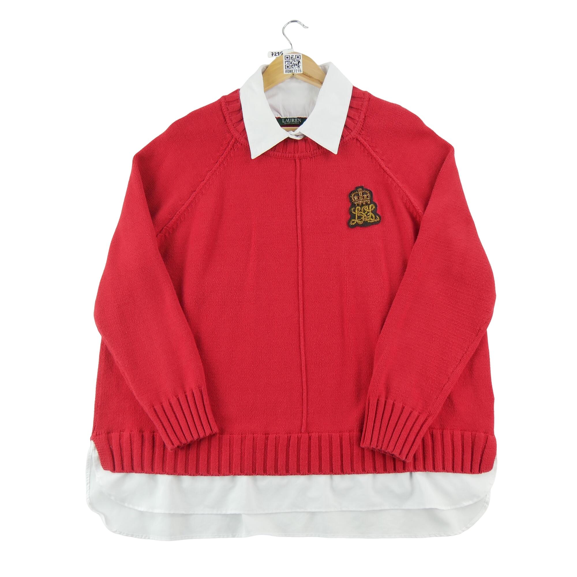 RALPH LAUREN Reconditionné - Pull Femme Rouge - Excellent