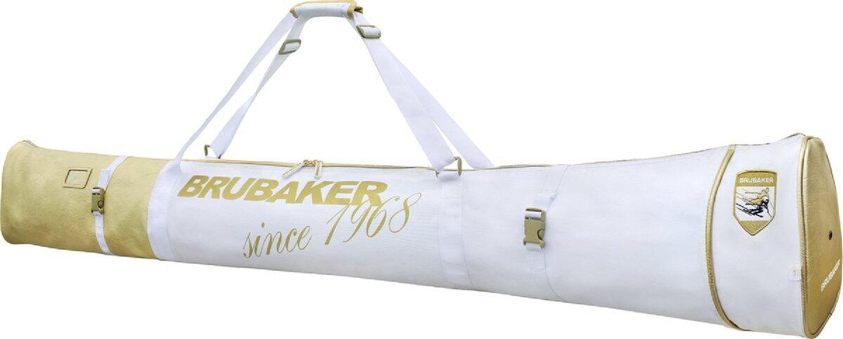 BRUBAKER St. Moritz Set: Ski+Stöcke bis 170cm + Schuhe+Helm - Weiß/Gold 2/7