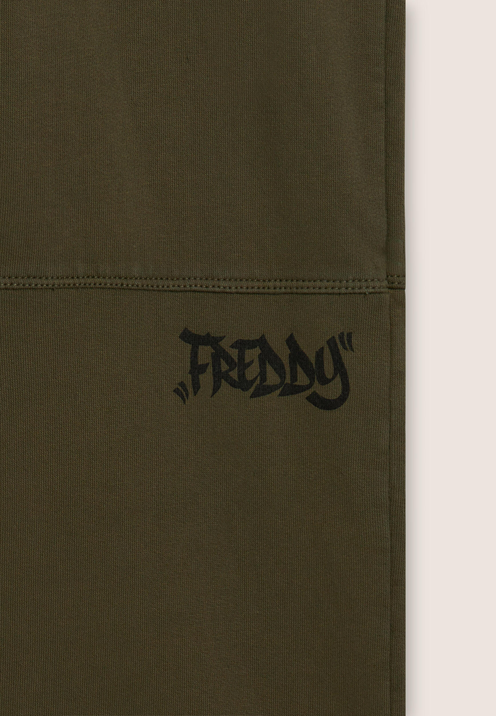 Pantaloni cargo wide leg in felpa con tasconi 3/3