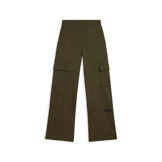 Pantaloni cargo wide leg in felpa con tasconi