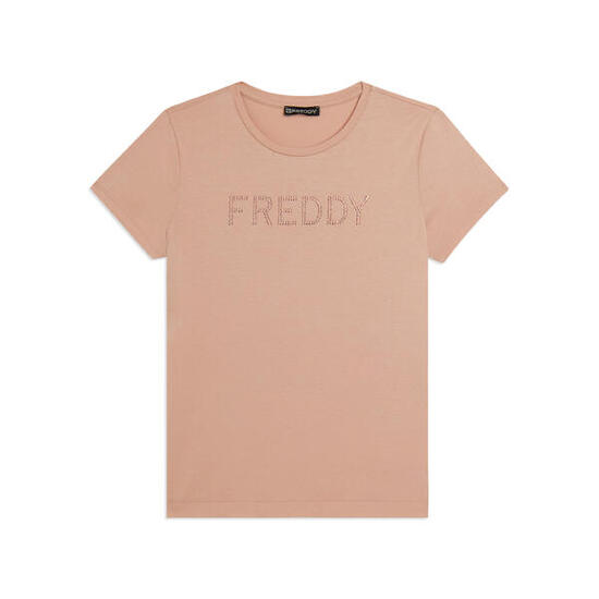 T-shirt manica corta con logo FREDDY in strass