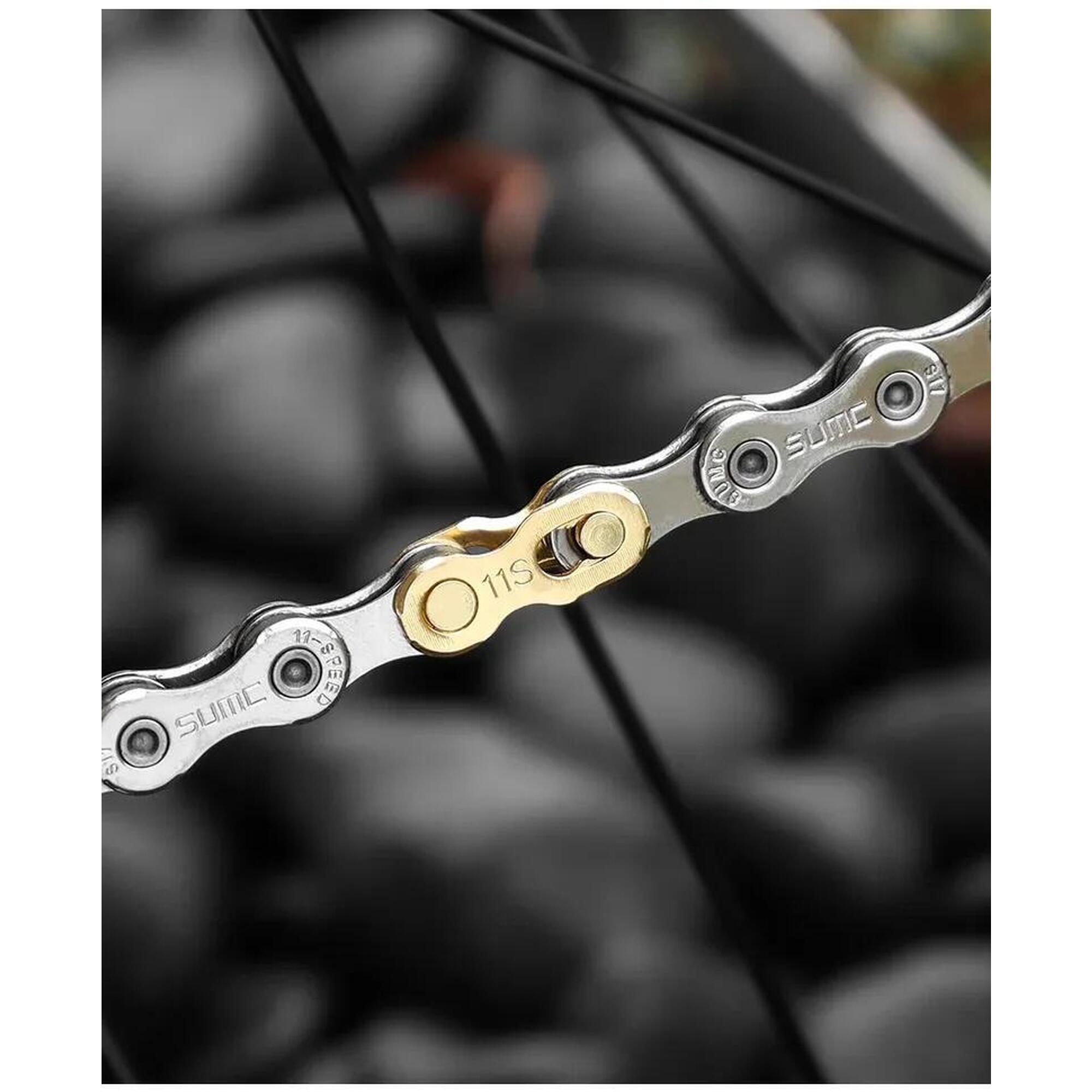 Zale rapide lanț bicicletă 11 viteze aurii set 2 reutilizabile