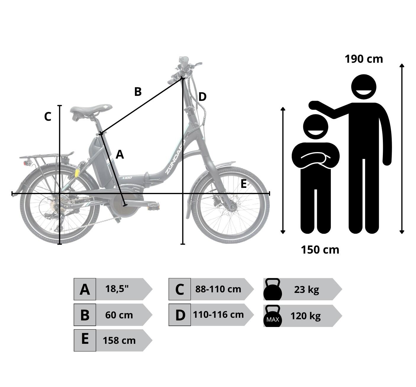 Rower Elektryczny Składany Zündapp X100 Koła 20" 2/6