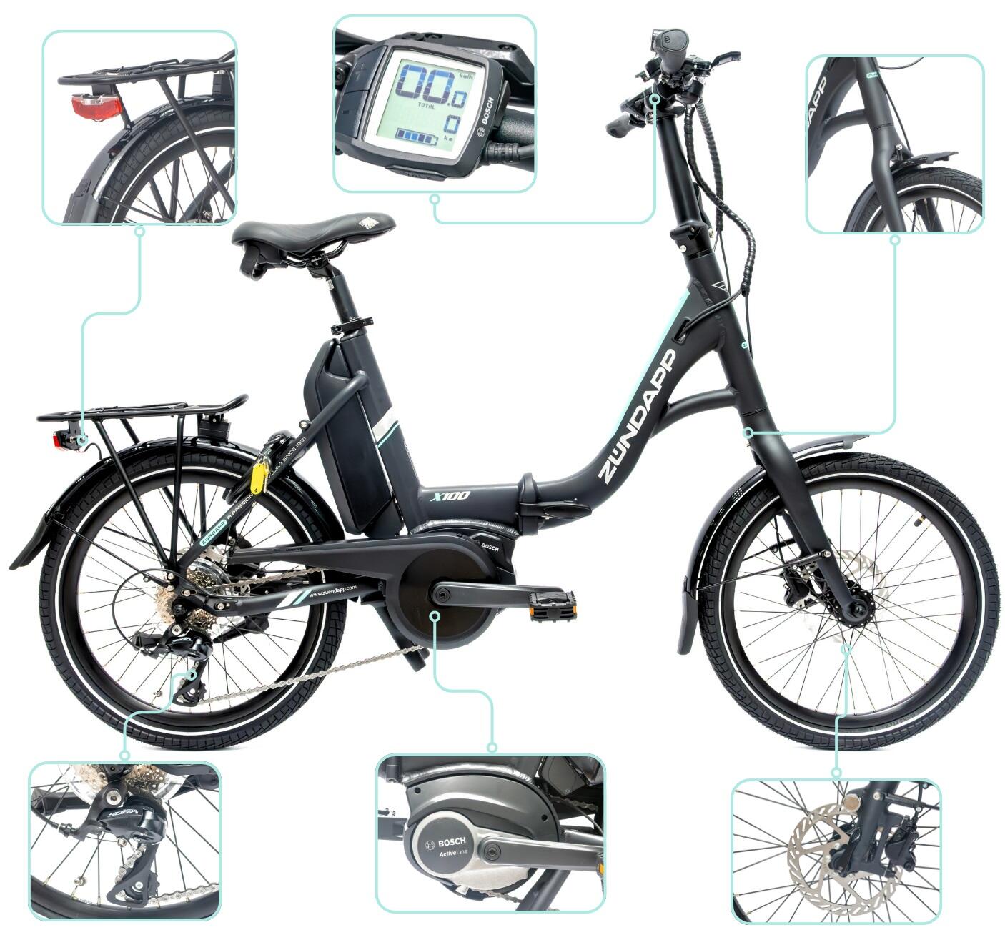 Rower Elektryczny Składany Zündapp X100 Koła 20" 4/6