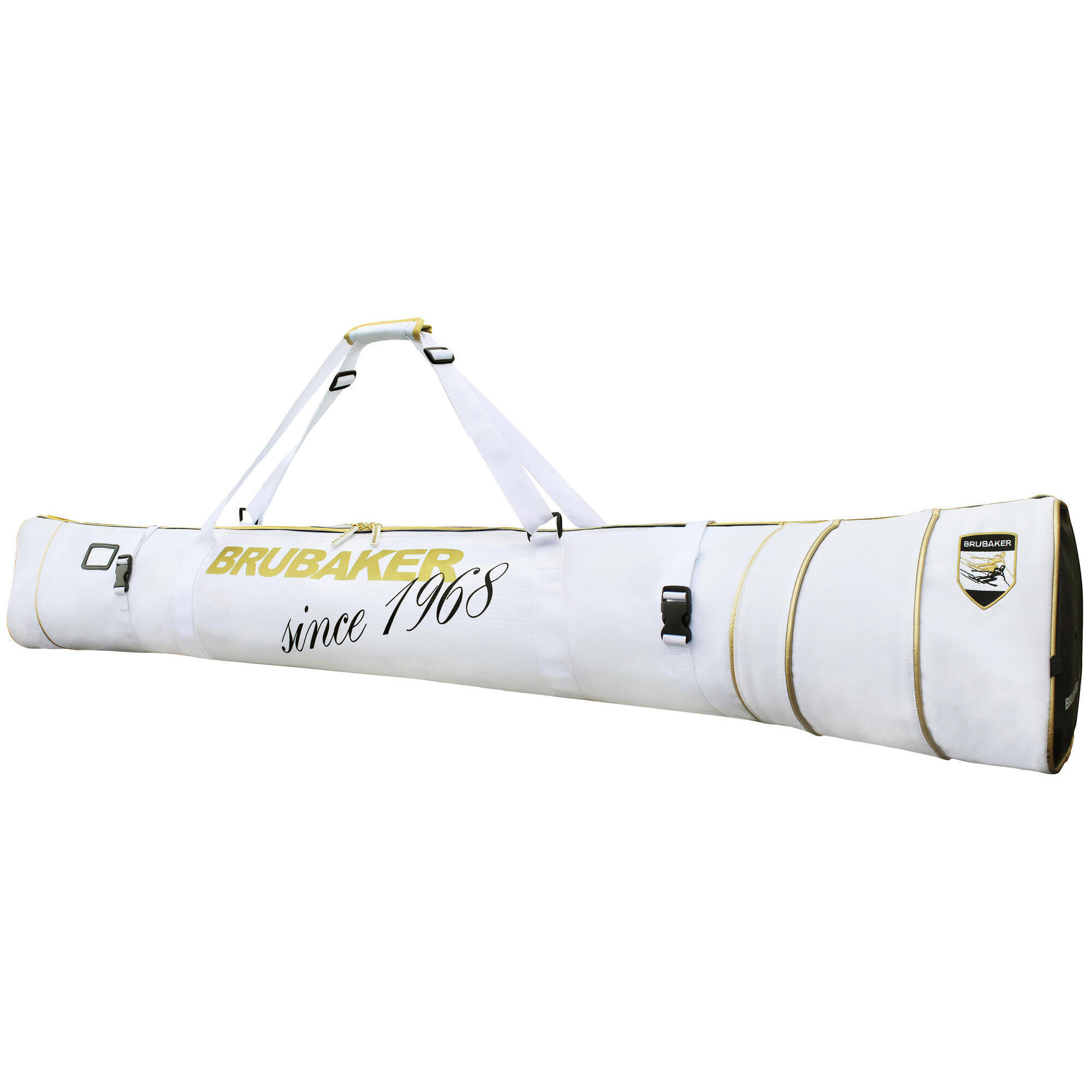 X2 - Brubaker Carver Pro Grenoble Sac À Skis Rembourré 170 Cm Blanc/or - Sac De Sport - Blanc|jaune - 170cm - Decathlon