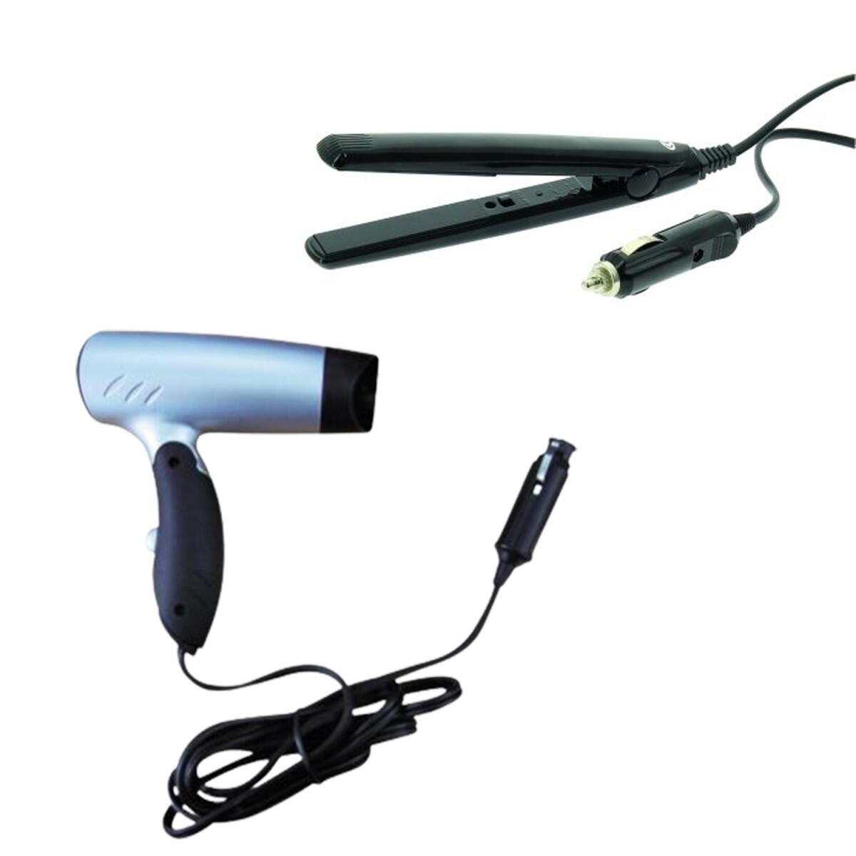 INCASA PACK Sèche Cheveux 12 Volts Manche Repliable + Fer A Lisser de Voyage 1/4