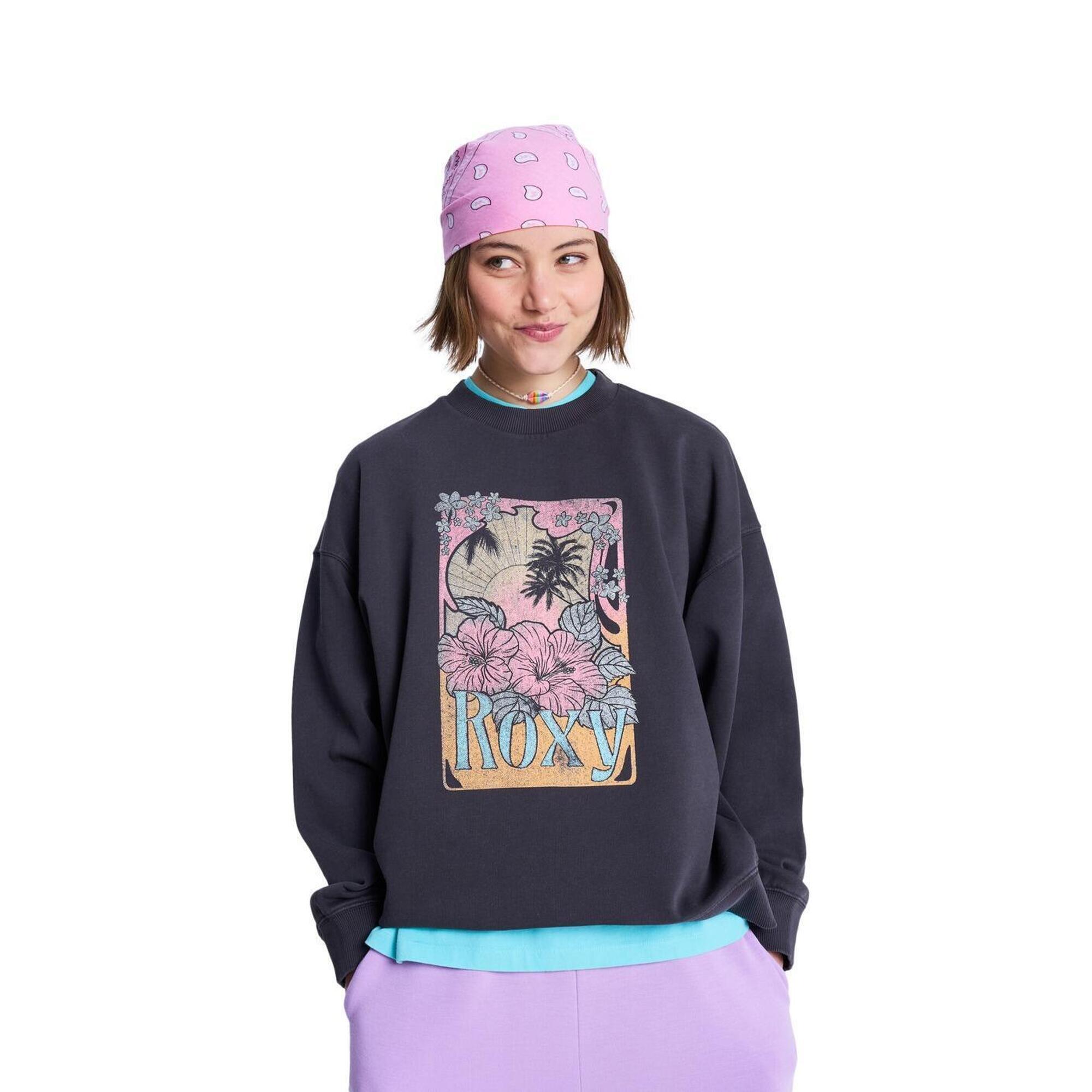 Roxy - Sweat Lineup Terry Noir Femme - Sweat-shirt - Gris - Decathlon