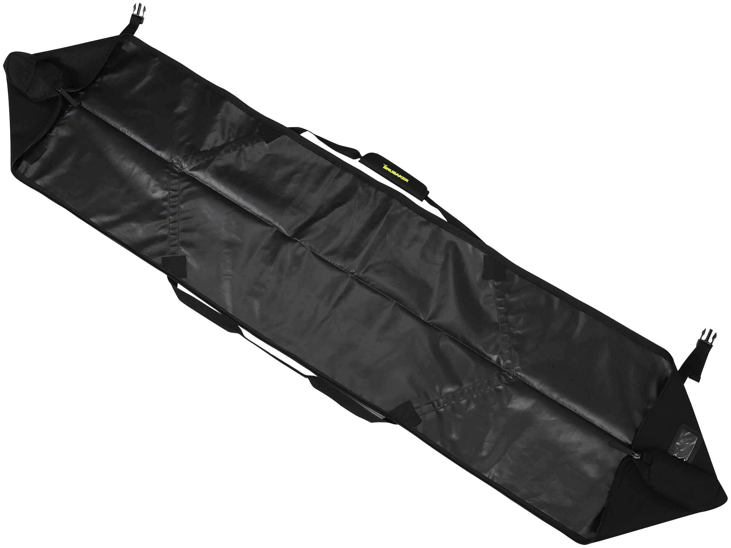 BRUBAKER XC Touring Sac ski de fond rembourré 195cm Noir/Jaune néon 2/5