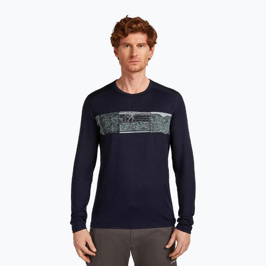 Longsleeve termoaktywny męski icebreaker Merino 200 Oasis Crewe Elevation Line