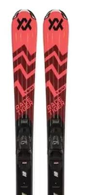 Völkl racetiger jr + 7.0 vmotion kinder ski's - 130cm - zwart/rood