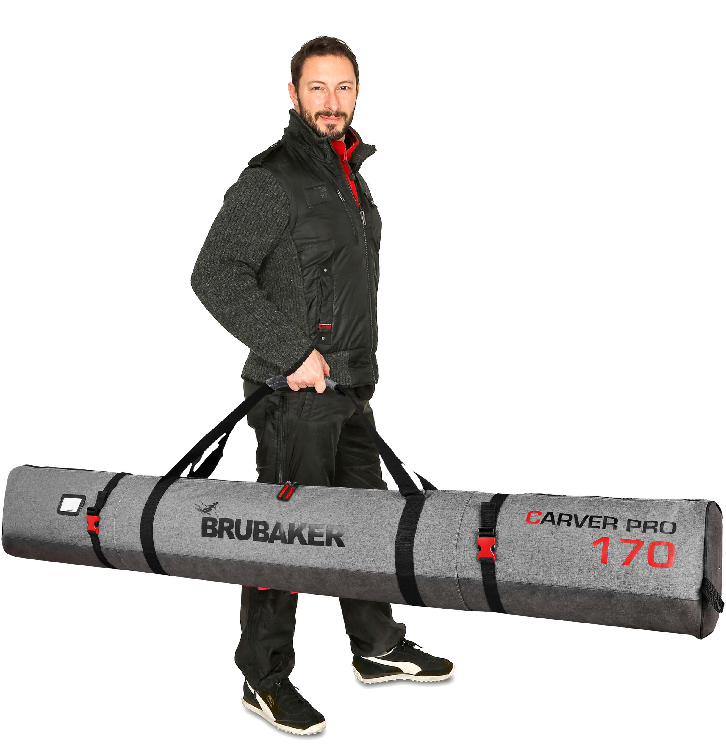 BRUBAKER Carver Performance Sac à skis rembourré 170cm Noir/Gris 2/5
