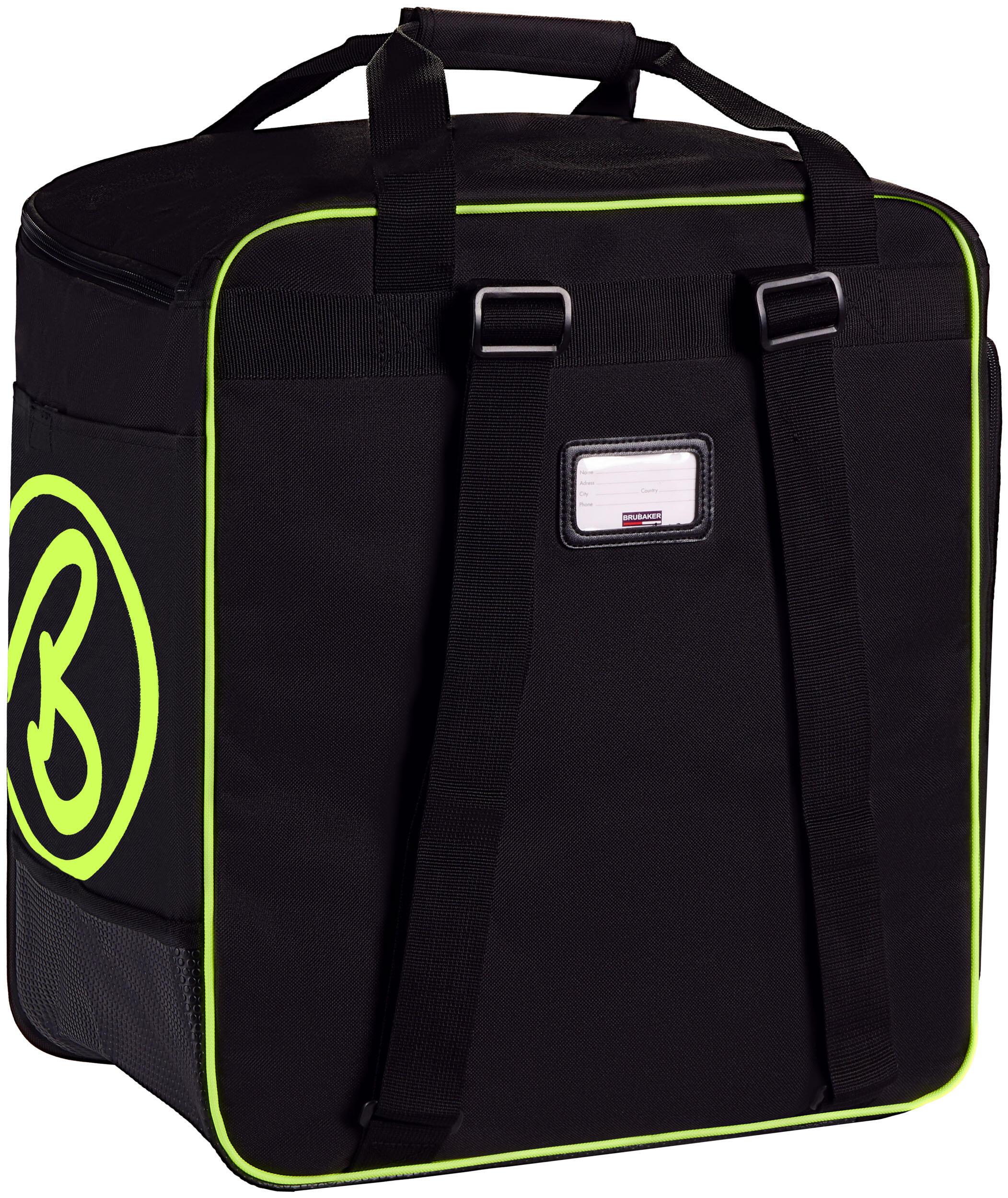 BRUBAKER Carver zestaw narciarski 190 cm - torba + buty czarny/neon żółty 5/7