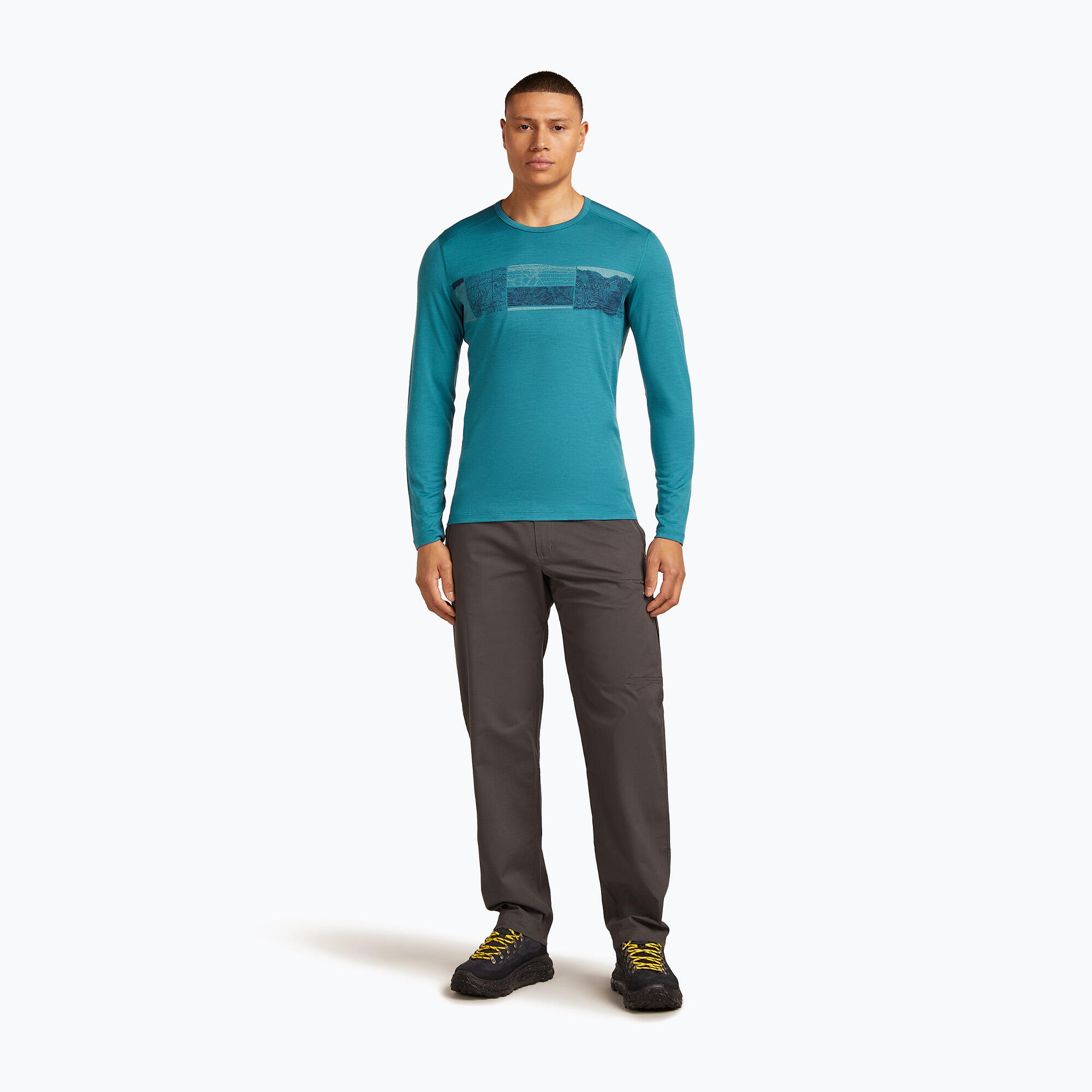 Camiseta térmica de manga larga para hombre icebreaker Merino 200 Oasis Crewe 2/7