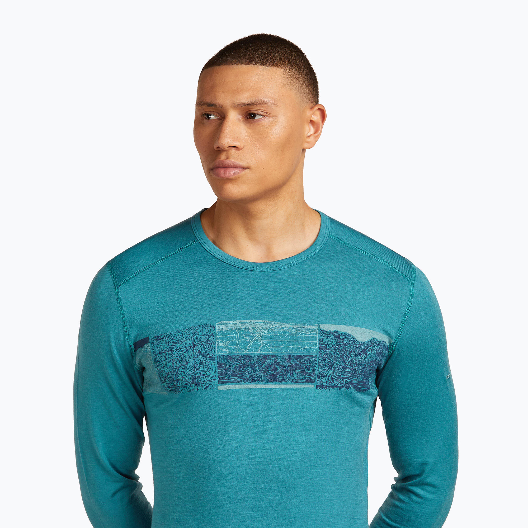 Camiseta térmica de manga larga para hombre icebreaker Merino 200 Oasis Crewe 5/7