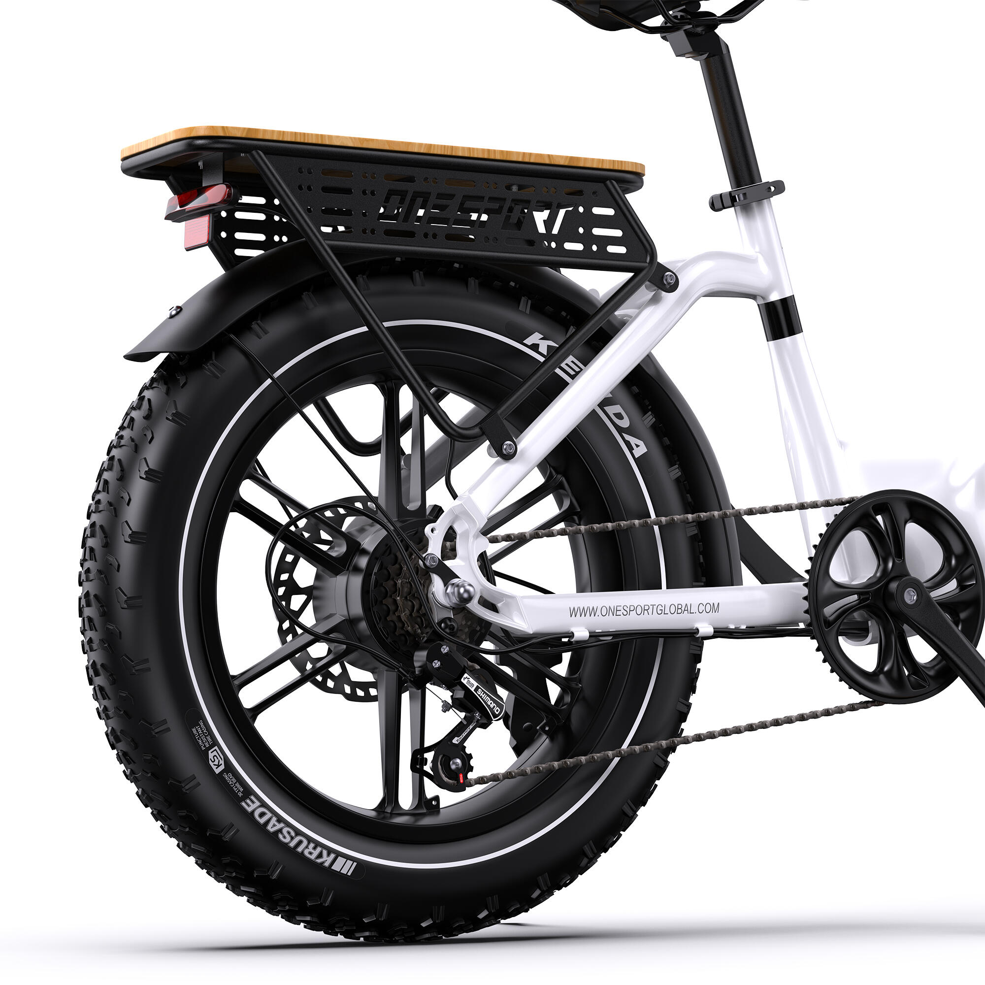 Bicicleta Elétrica 250W · Autonomia 80–90 km · 65 Nm · Pneus Largos 3/6