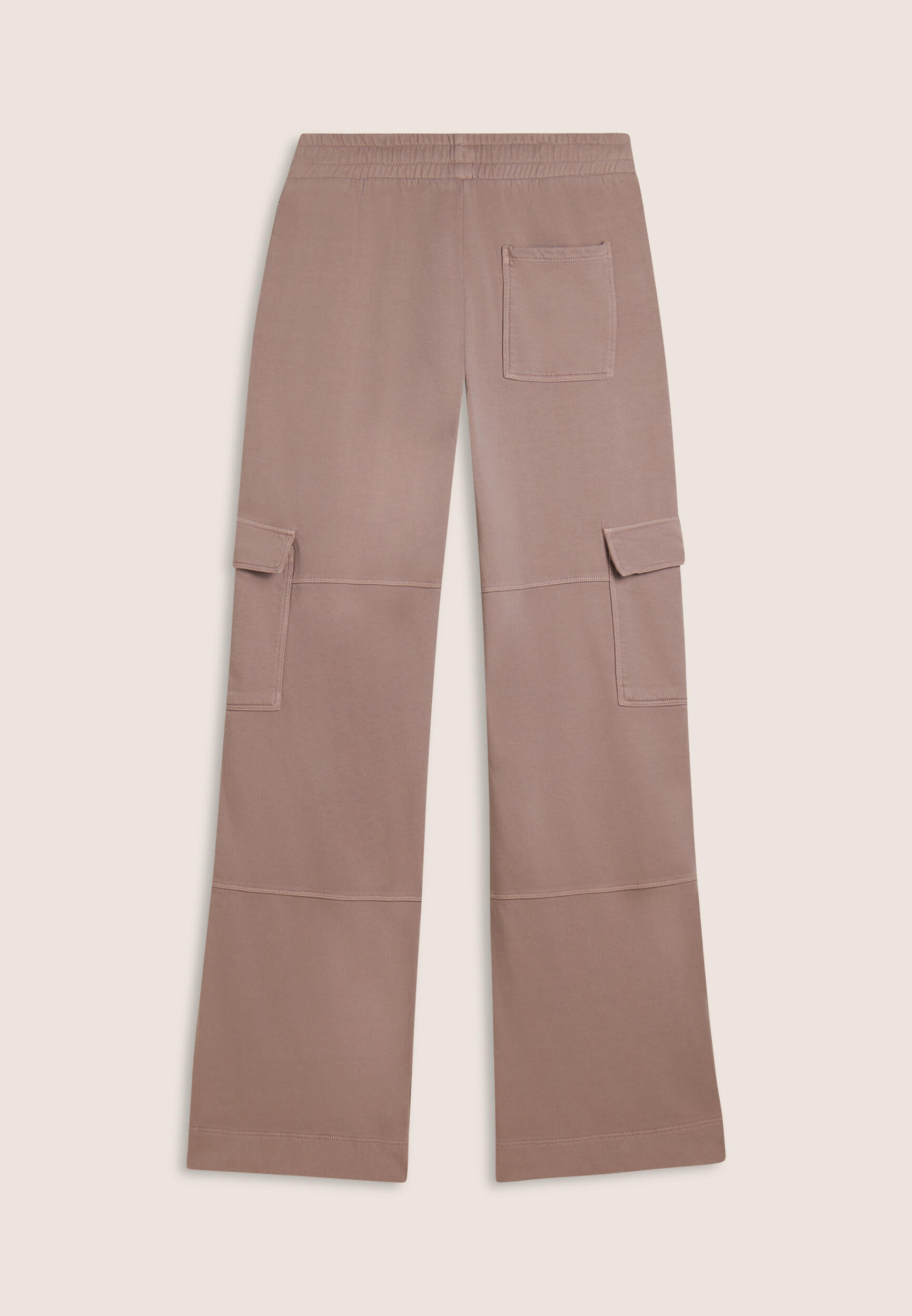 Pantaloni cargo wide leg in felpa con tasconi 2/3
