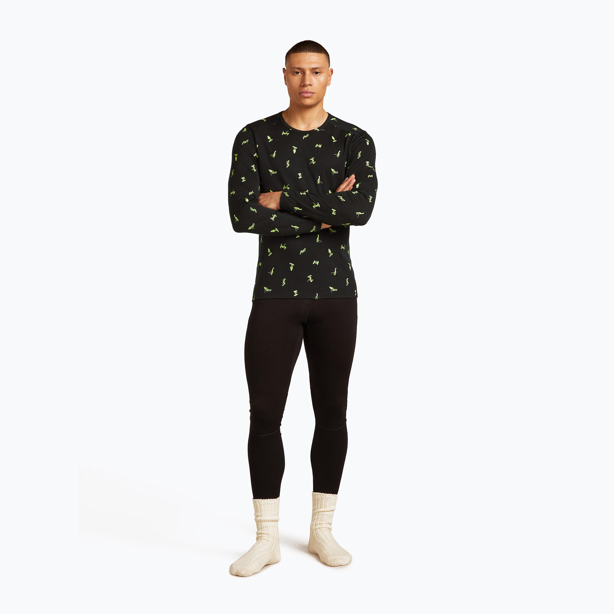 Maglia termica a maniche lunghe da uomo Icebreaker Merino 200 Oasis Crewe Snow 5/7