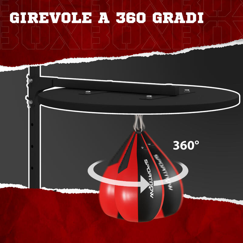 Minge de box SPORTNOW, de perete, rotativă 360°, reglabilă pe 7 înălțimi, neagră