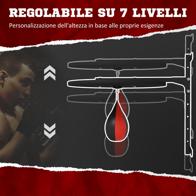 Minge de box SPORTNOW, de perete, rotativă 360°, reglabilă pe 7 înălțimi, neagră
