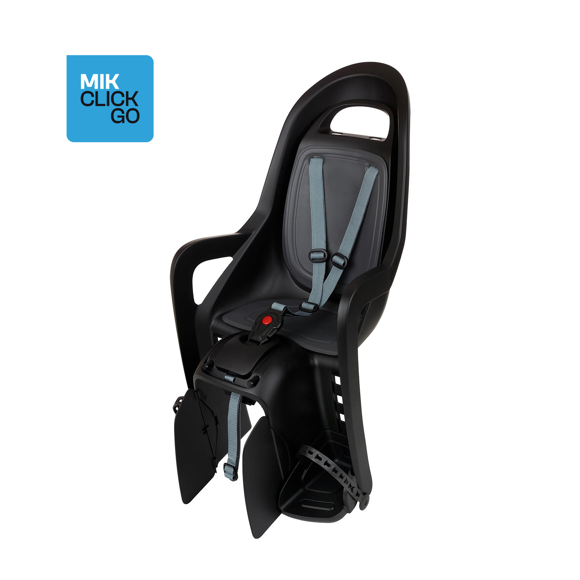 Polisport - Siège Enfant Vélo Arrière Pour Porte-bagages Mik-hd - Groovy - Siège Vélo Enfant - Gris|noir - Taille Unique - Decathlon