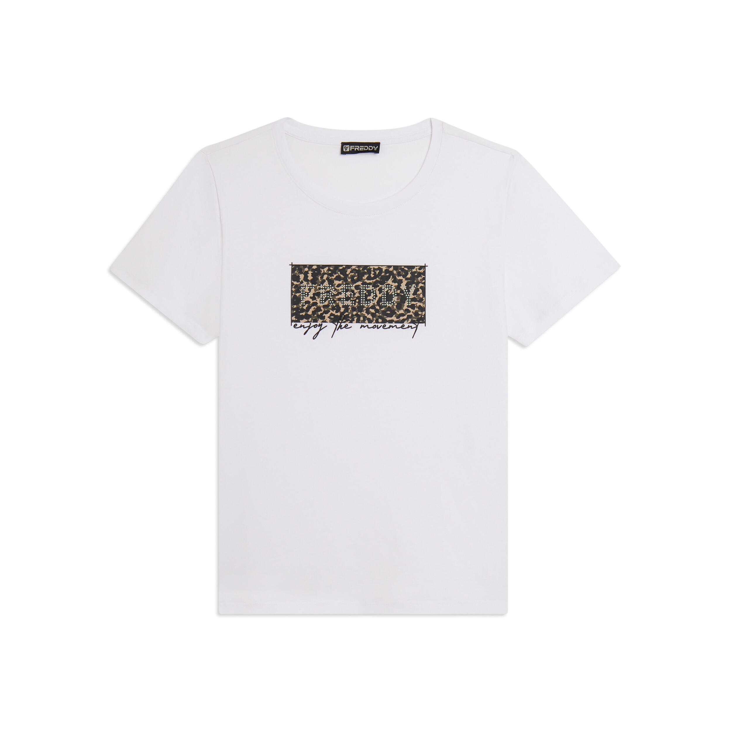 T-shirt à imprimé léopard décoré de clous et d’un logo 1/4