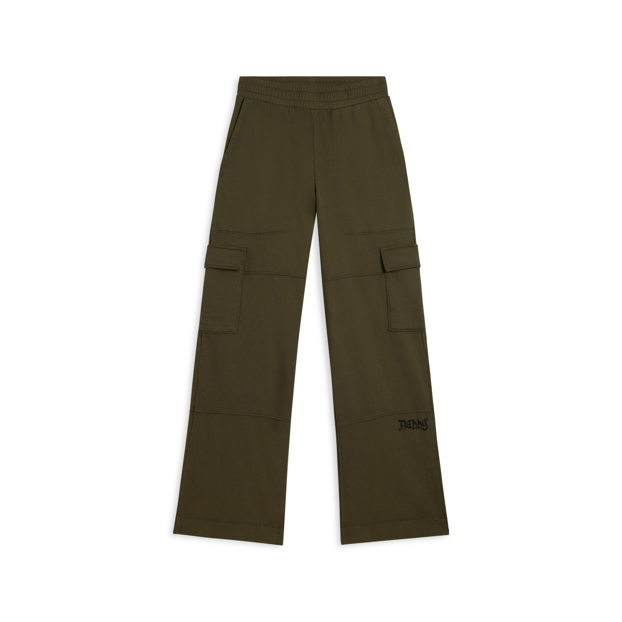 Freddy - Pantalon Cargo À Jambe Large En Molleton Avec De Grandes Poches - Pantalons - Vert - Decathlon