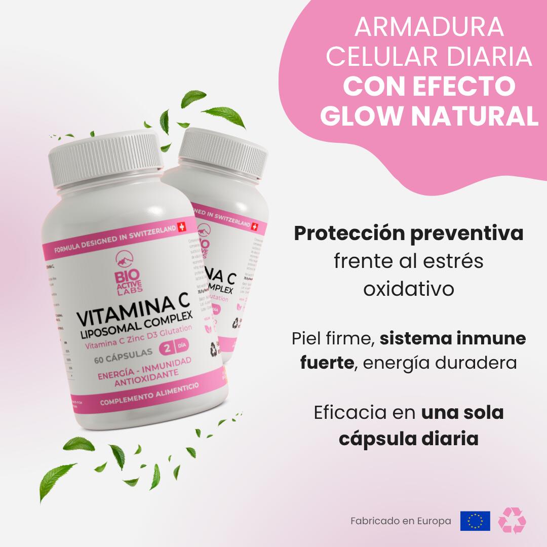 Vitamina C Liposomal Zinc D3 Glutatión Inmunidad 60 uds 4/7