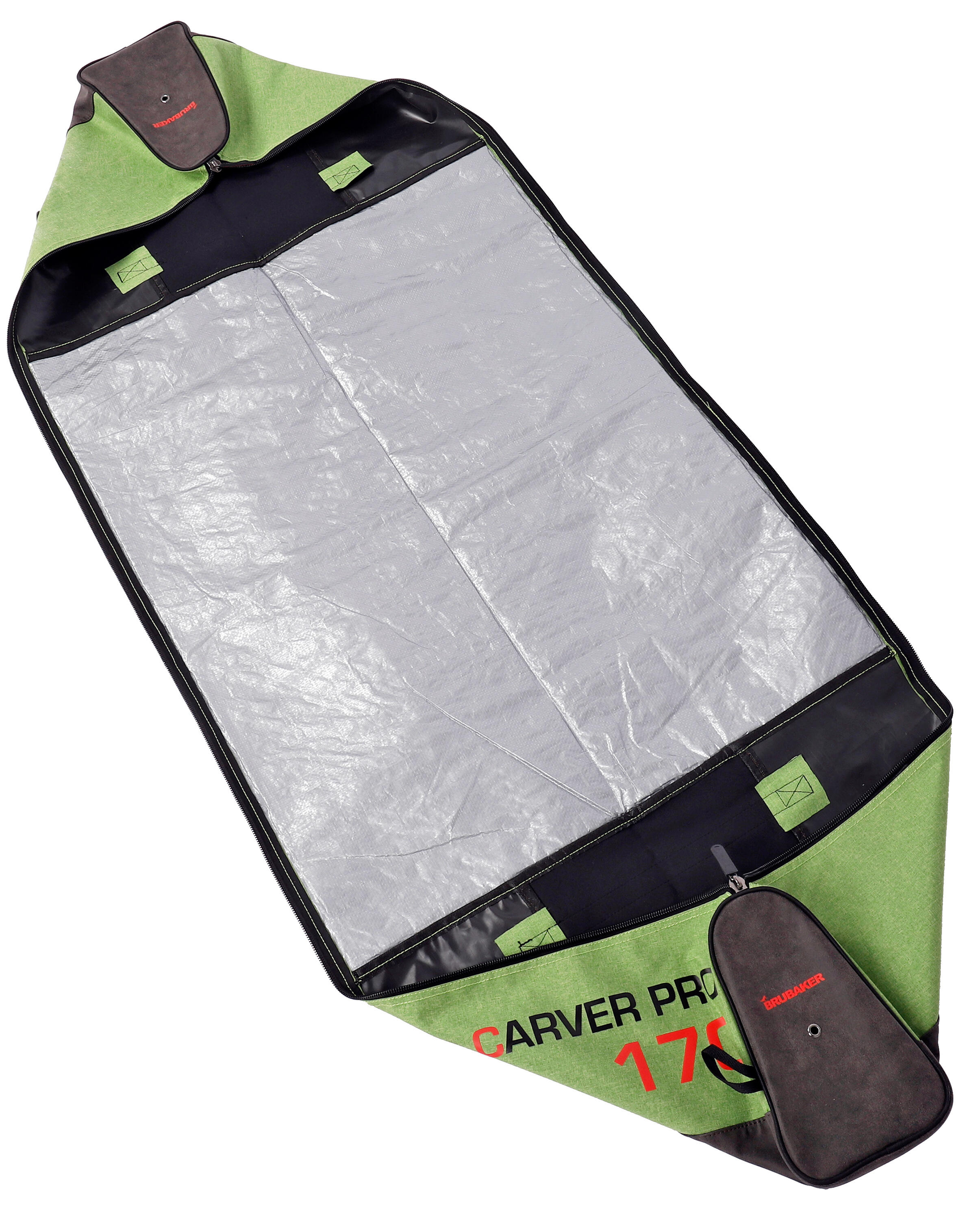 BRUBAKER Carver Performance Sac à skis rembourré 170cm Noir/Vert 2/4
