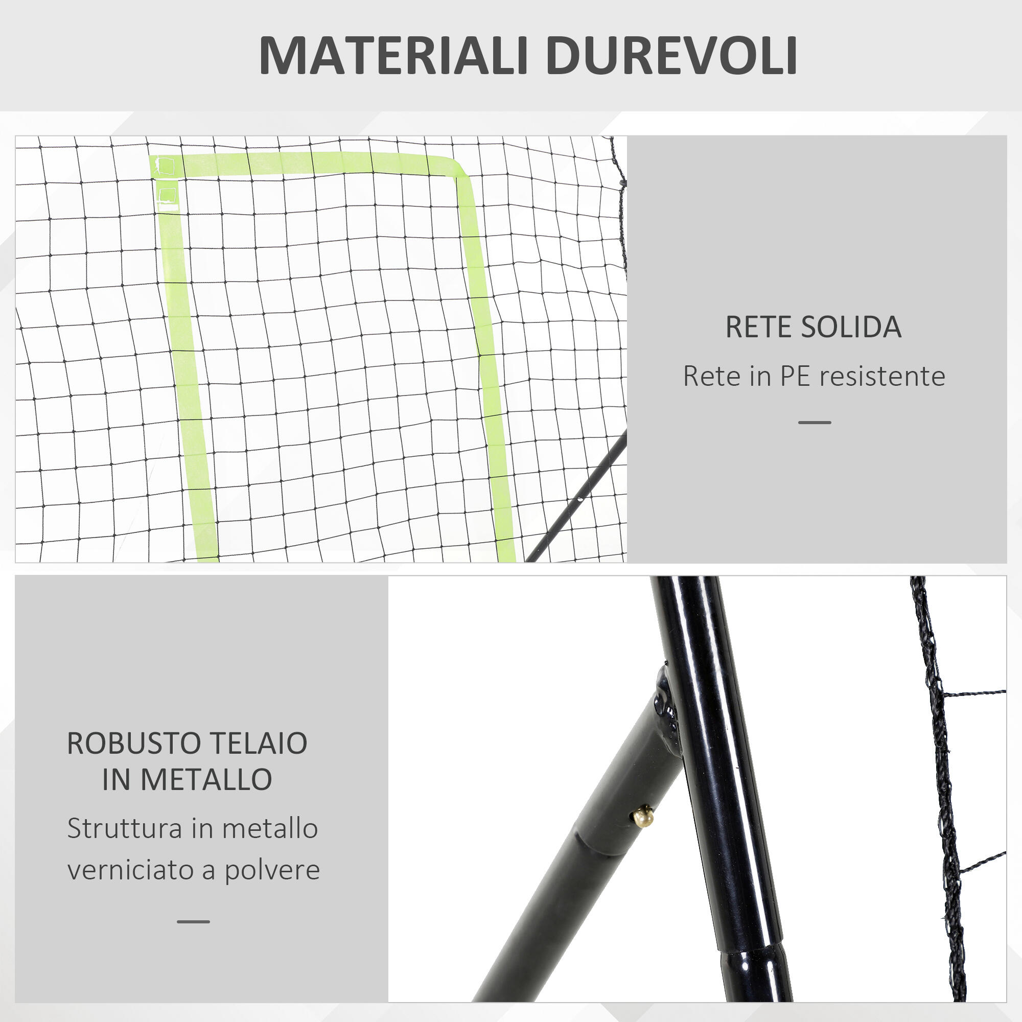 HOMCOM Rebounder per Calcio e Baseball Pieghevole con 21 Corde Nero 5/8