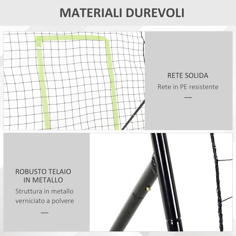 Rebounder pliabil HOMCOM pentru fotbal și baseball cu 21 de corzi, negru