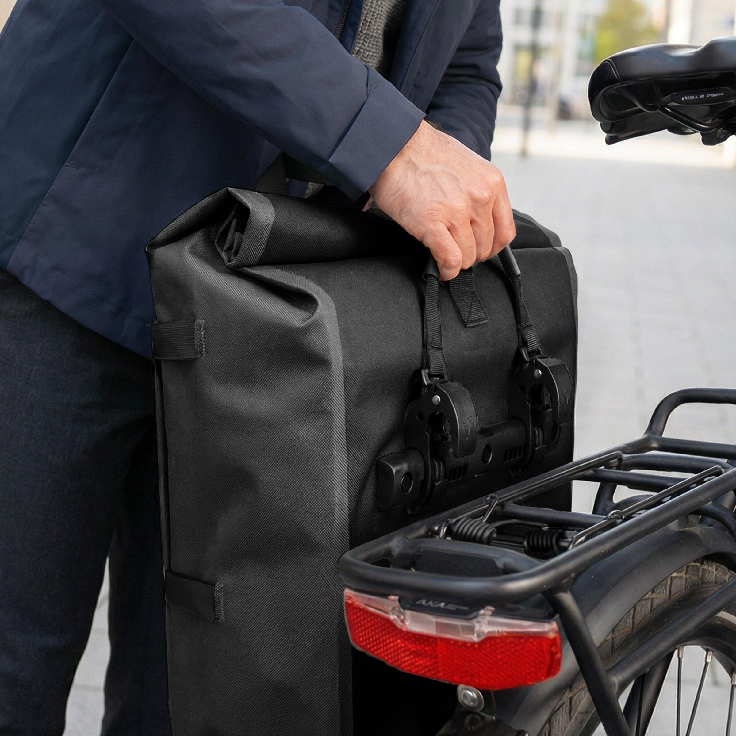Sacoche Vélo 2en1 & Sac à Dos - 28L Imperméable - Porte-bagages pour E-Bik 3/8