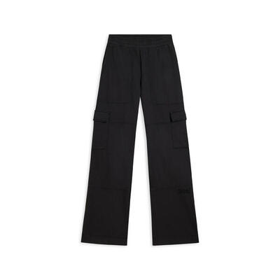 Pantaloni cargo wide leg in felpa con tasconi