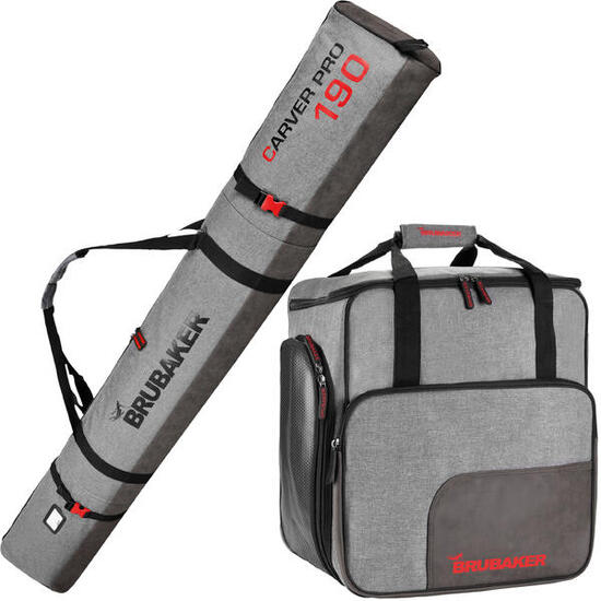 BRUBAKER Set combo Carver Performance borsa sci + borsa scarponi verde/nero