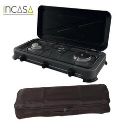 PACK INCASA Réchaud à gaz d'extérieur 3 feux + Sacoche de transport - Camping